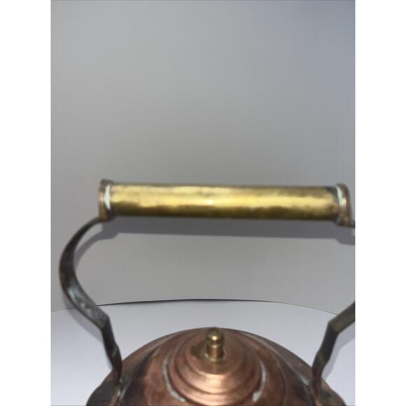 Farmhouse Solid Copper Kettle Gooseneck Spout Copper Bail Handle Vintage 1 Dent - Picture 3 of 12